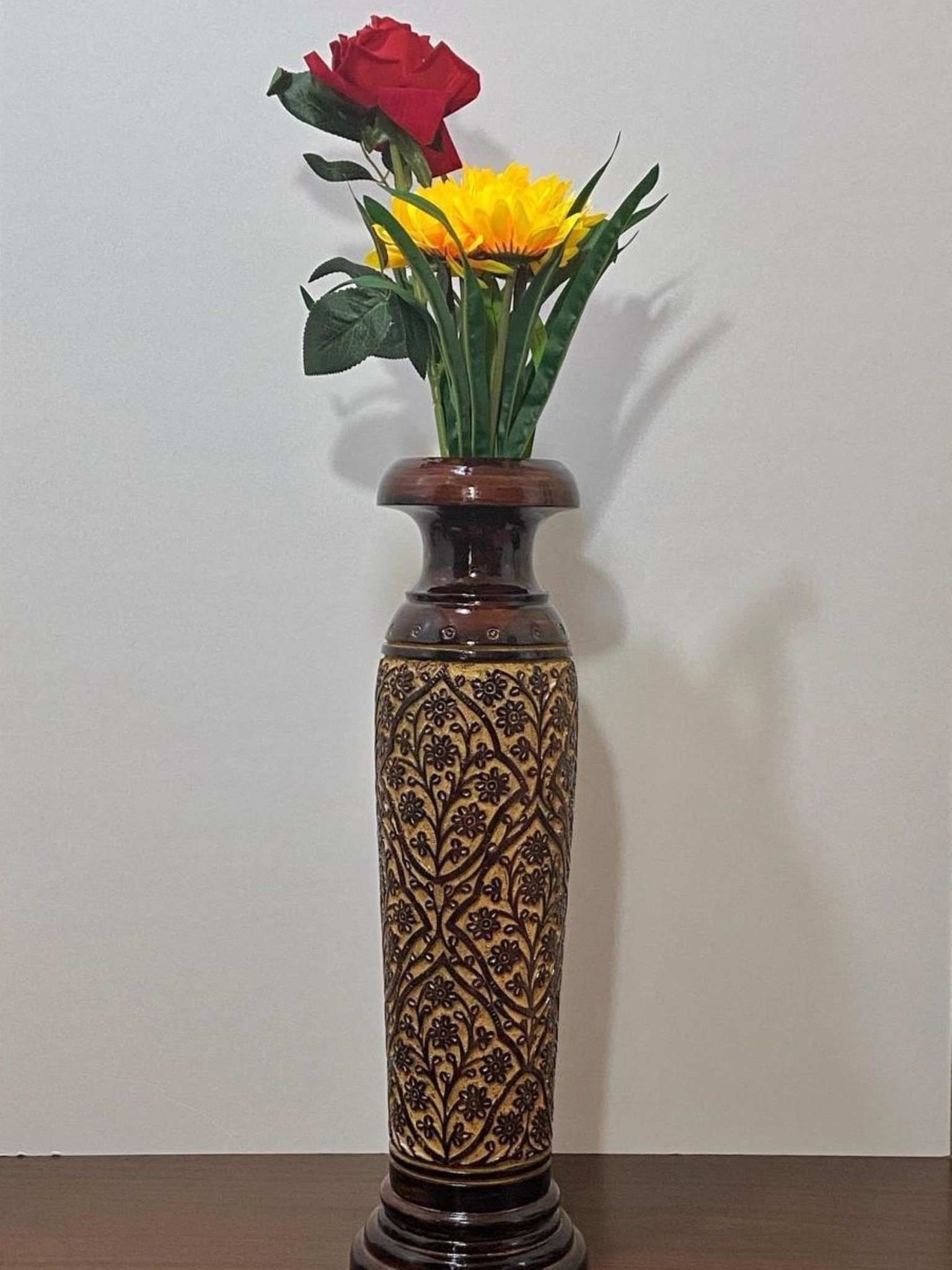 Handcrafted Wooden Flower Pot