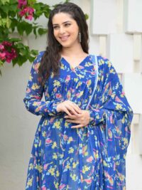Blue Georgette Artistry Kurta Set