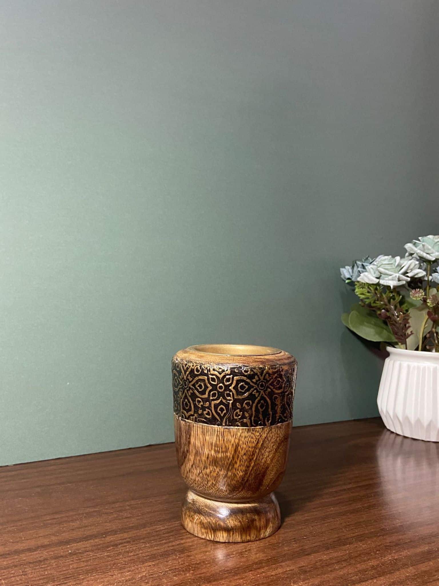 Wooden Incense Burner 8 cm (w) x 11 cm (h)