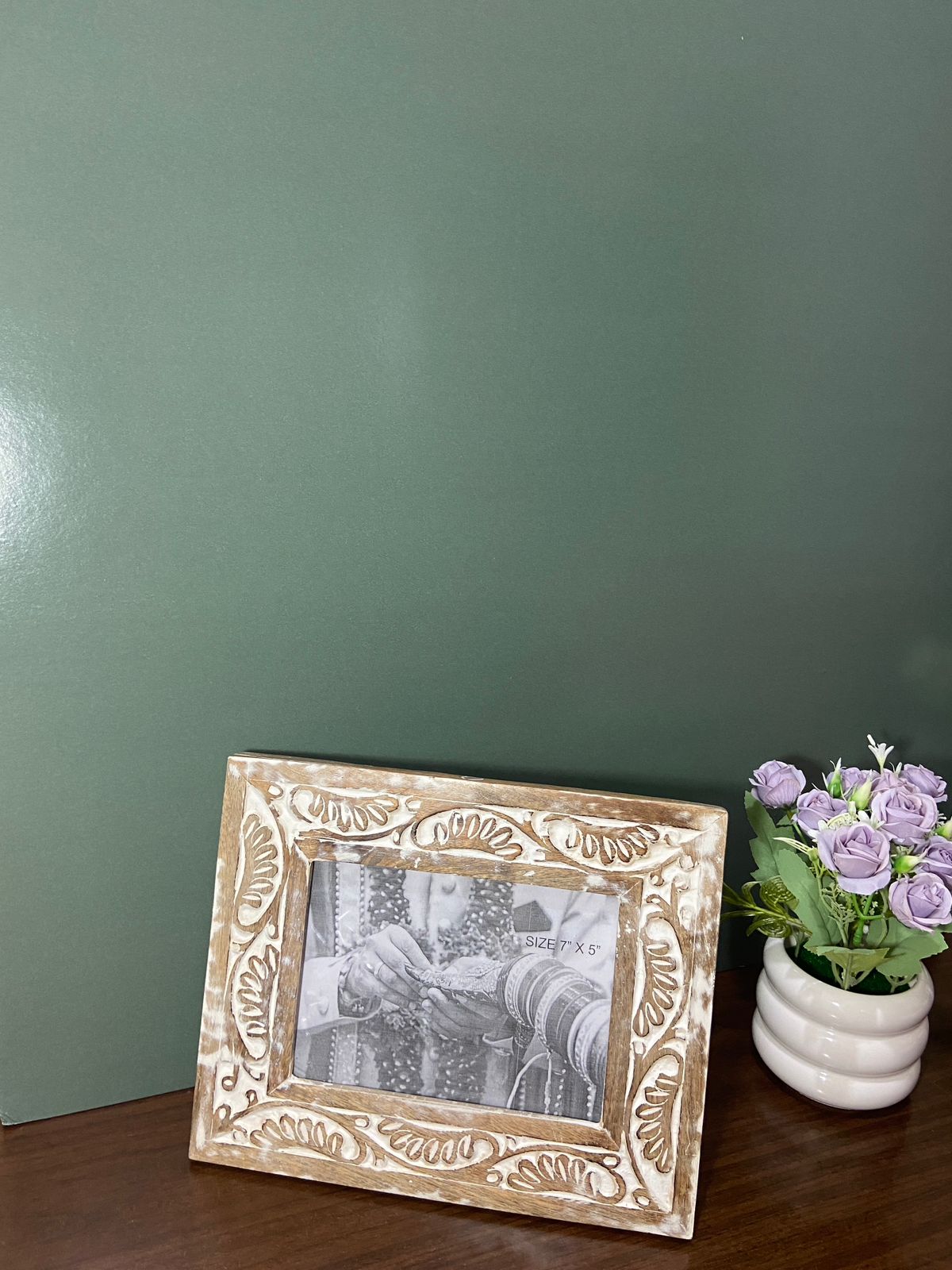 Handcrafted Vintage Wooden photo frame 7" x 5"