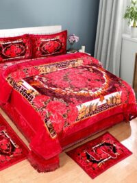 4 Season King Size Bed Set (Bed spread + Blanket + 2 Pillow Cover )
