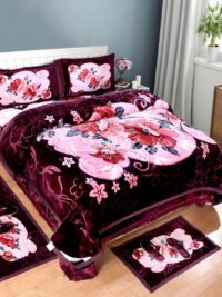 4 Season King Size Bed Set (Bed spread + Blanket + 2 Pillow Cover )